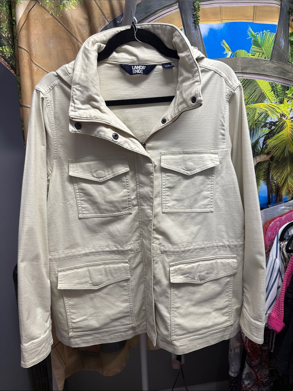 Lands' End Lightweight Field Jacket in Cream
